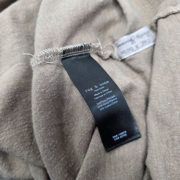 Rag & Bone Kempton Yoked Hoodie Tan Hemp Blend Men's Medium M - Picture 6 of 6
